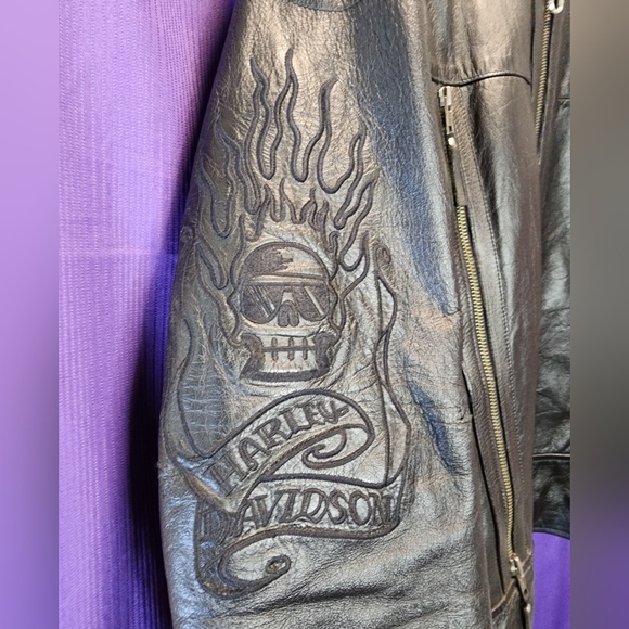 Harley-Davidson Men's Vintage Leather Motorcycle Jacket Size Medium - Picture 3 of 16